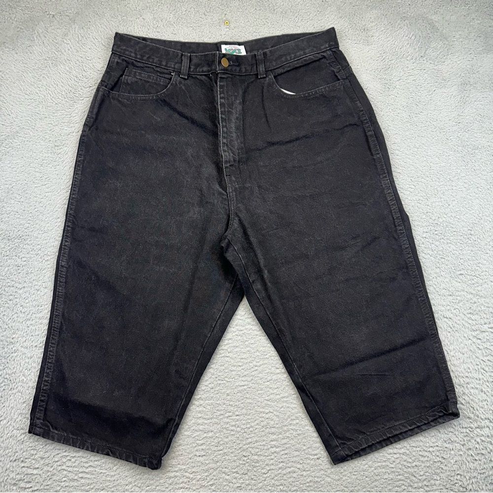 Siecle SA XXI Jeans Womens 20W Black Cotton Denim Bermuda High Rise‎ Shorts 90s